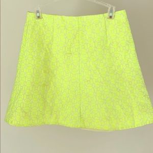 J. Crew Neon Jacquard skirt